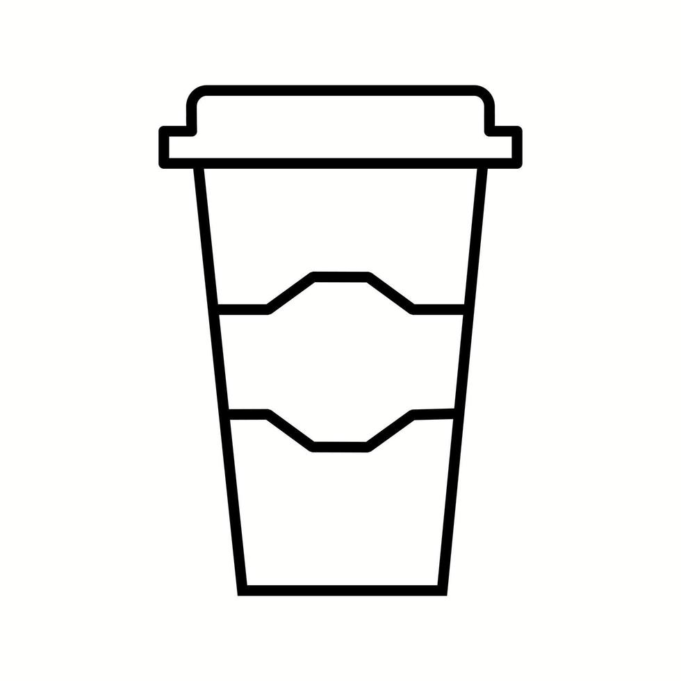 icono de línea de vector de vaso de café único