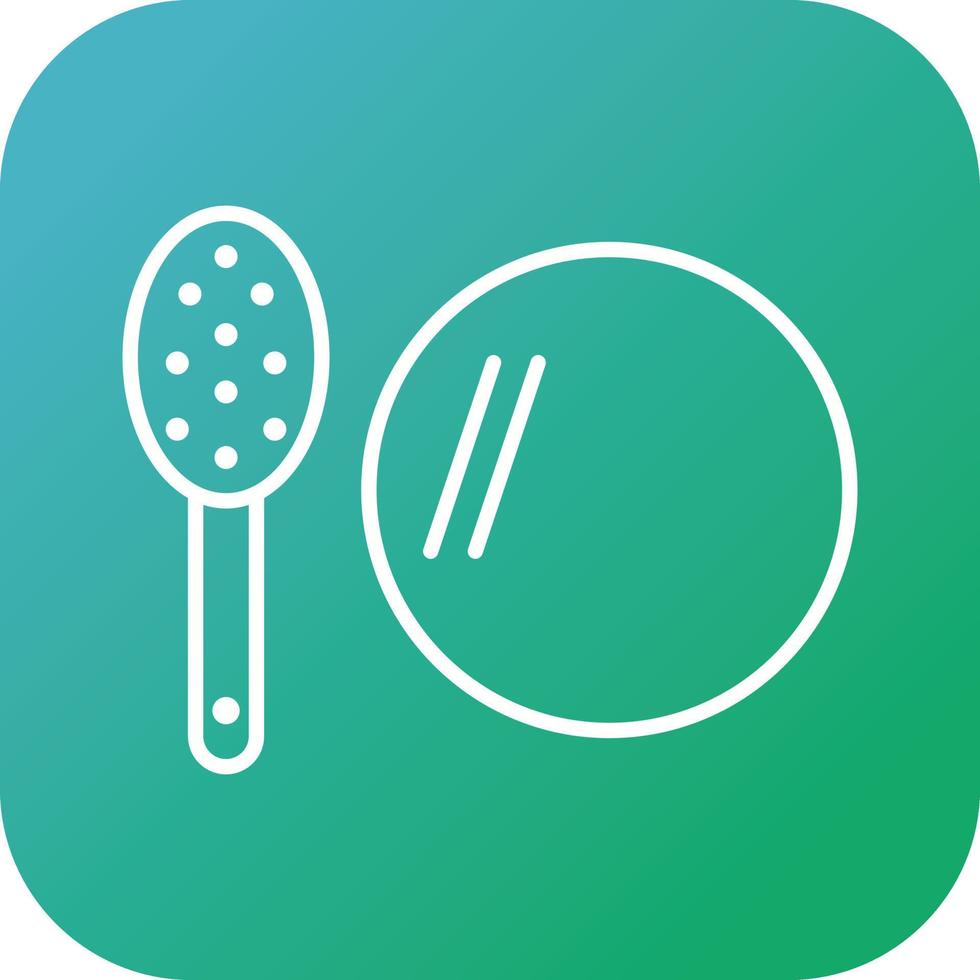 Unique Brush And Mirror Vector Line Icon