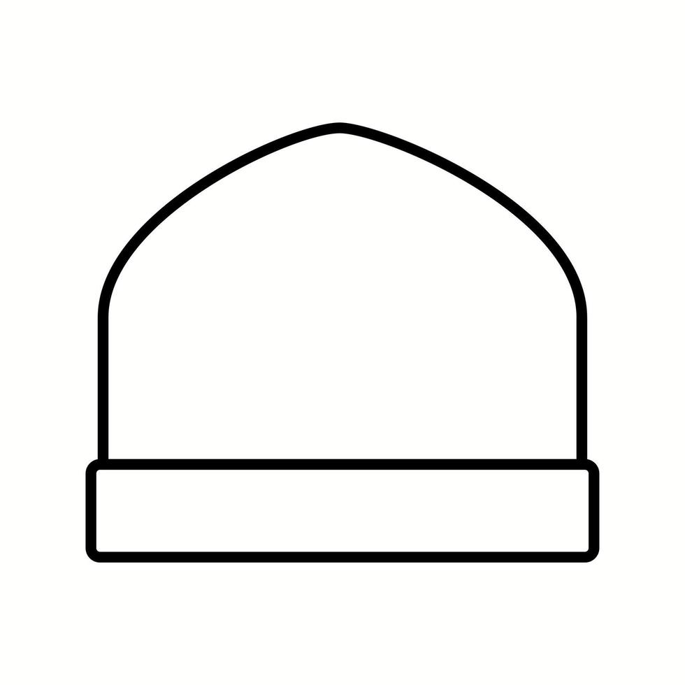 Unique Knitted Cap Vector Line Icon