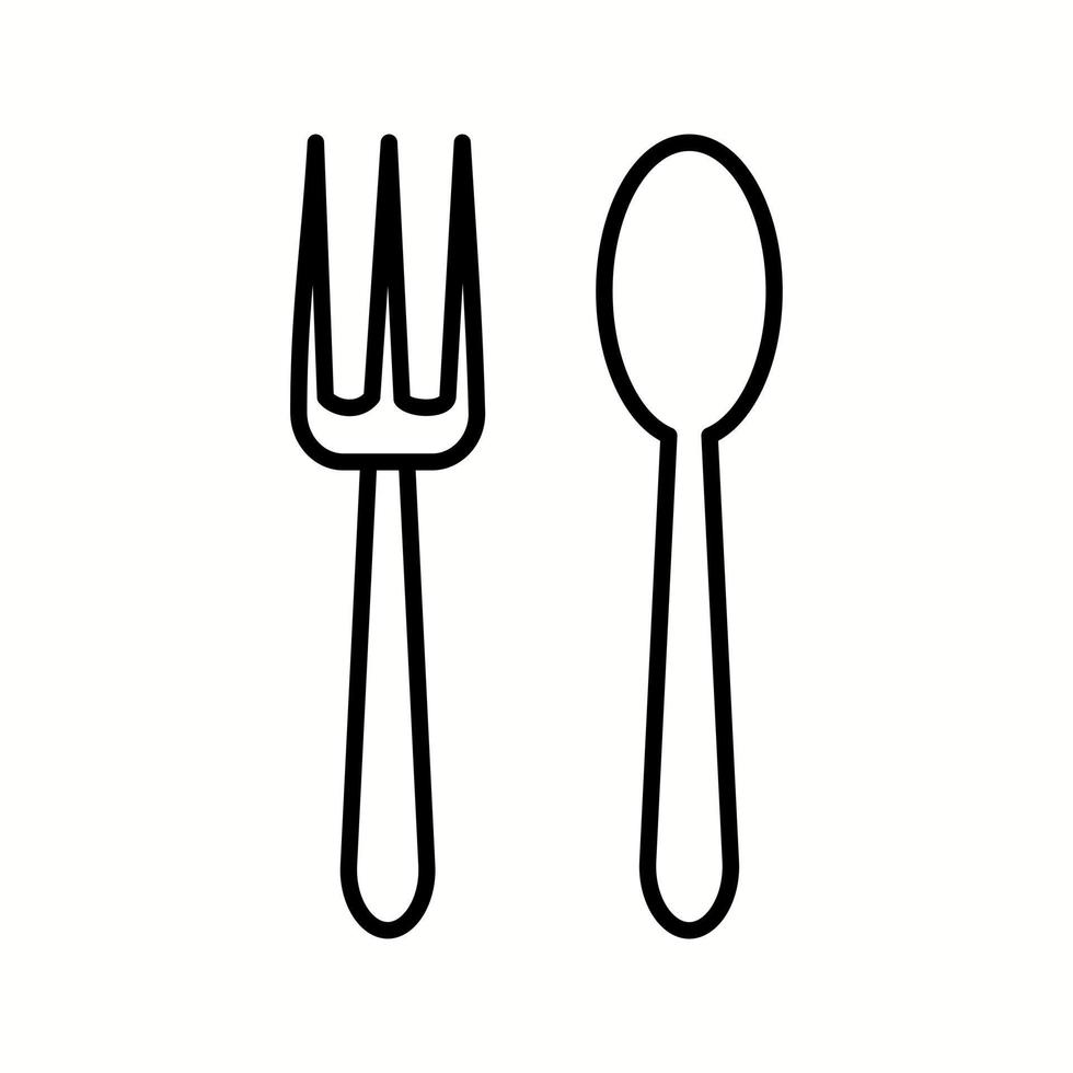 Unique Spoon And Fork Vector Line Icon 15395320 Vector Art at Vecteezy