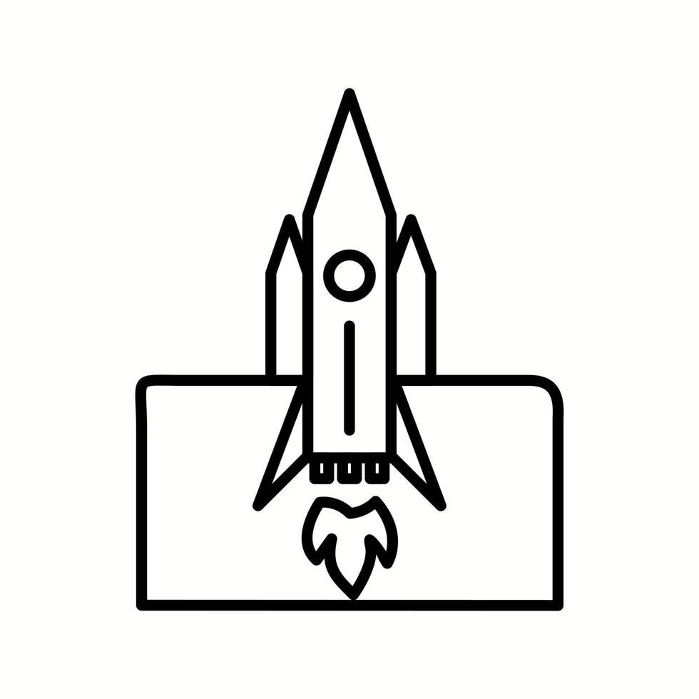 Unique Rocket Launched II Vector Line Icon