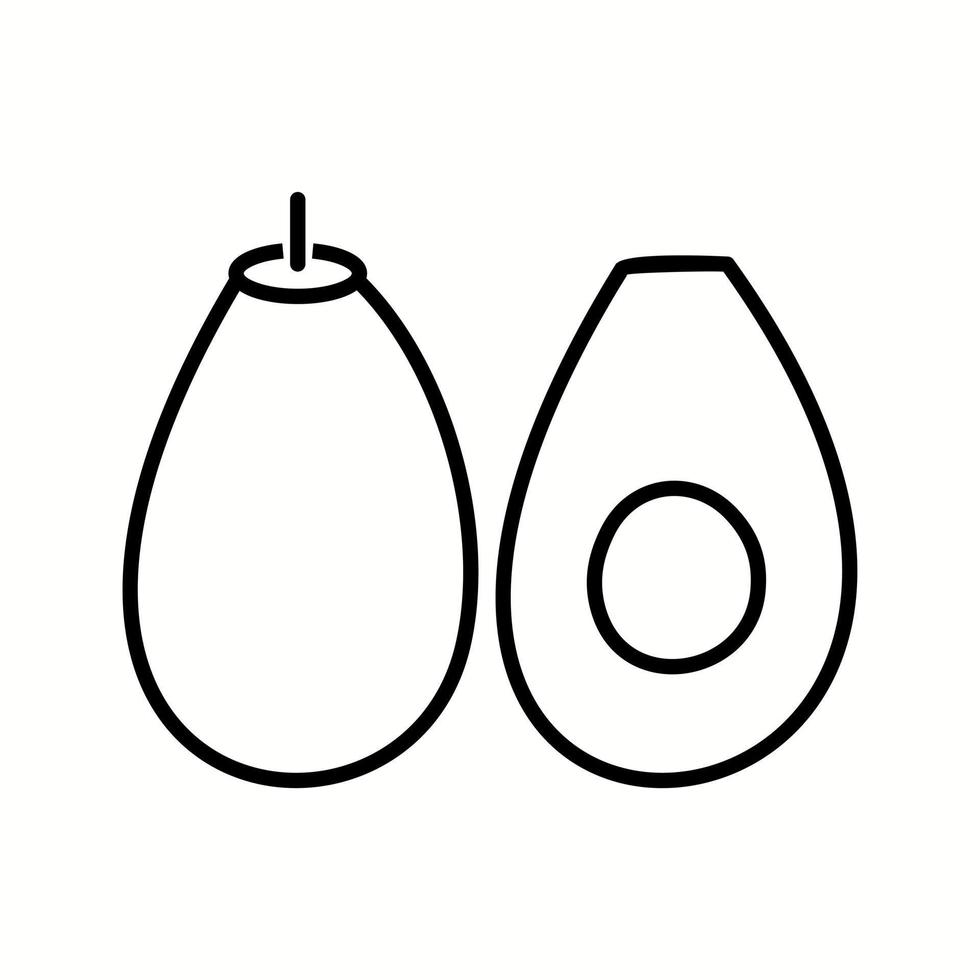 Unique avocado Vector Line Icon