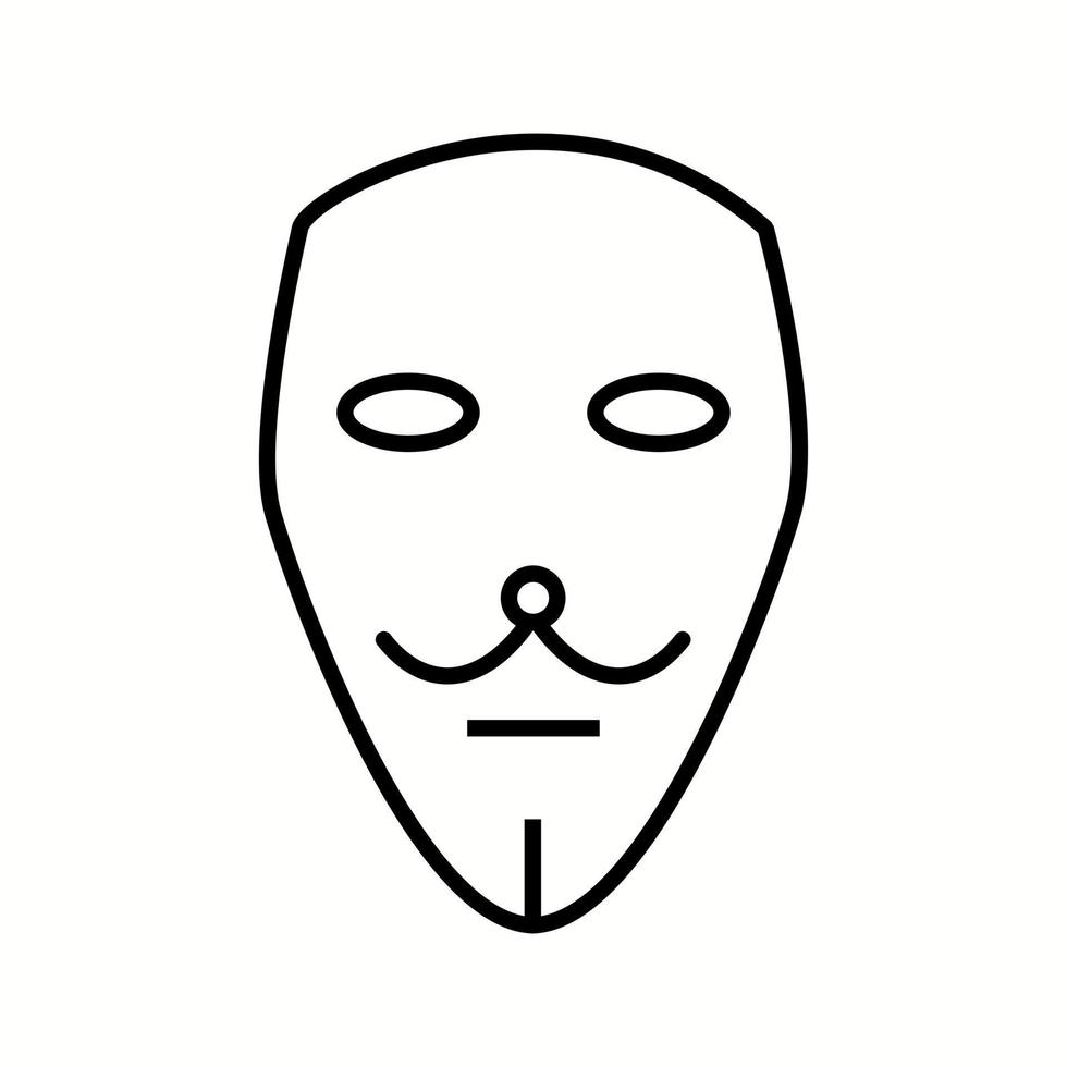 Unique Two Masks Vector Line Icon