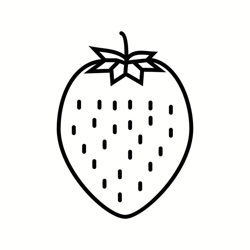 Unique Strawberry Vector Line Icon