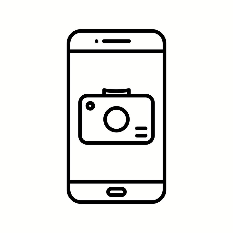 Unique Camera App Vector Line Icon