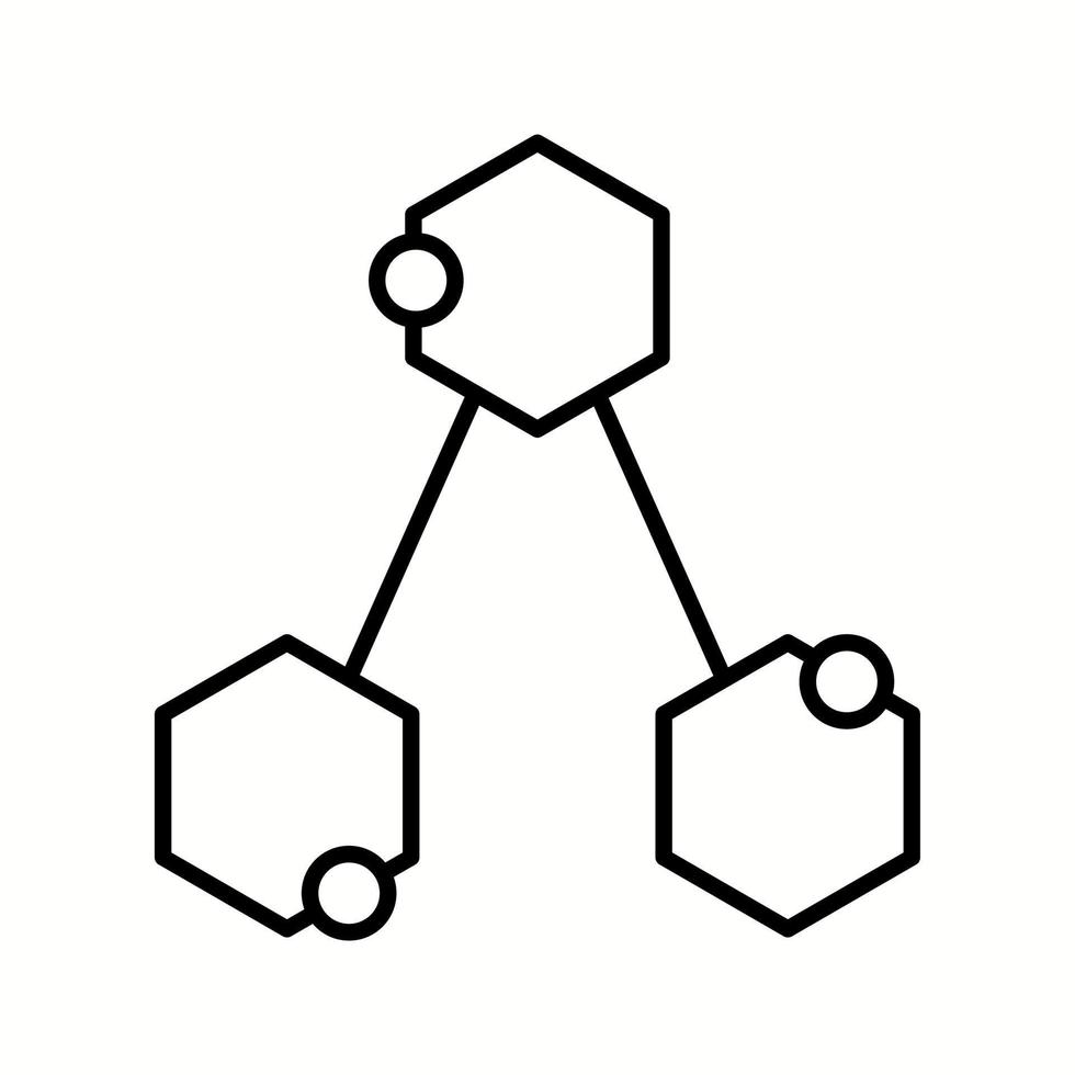 Unique Chemical Structure Vector Line Icon