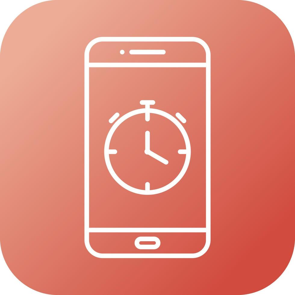 Unique Clock App Vector Line Icon