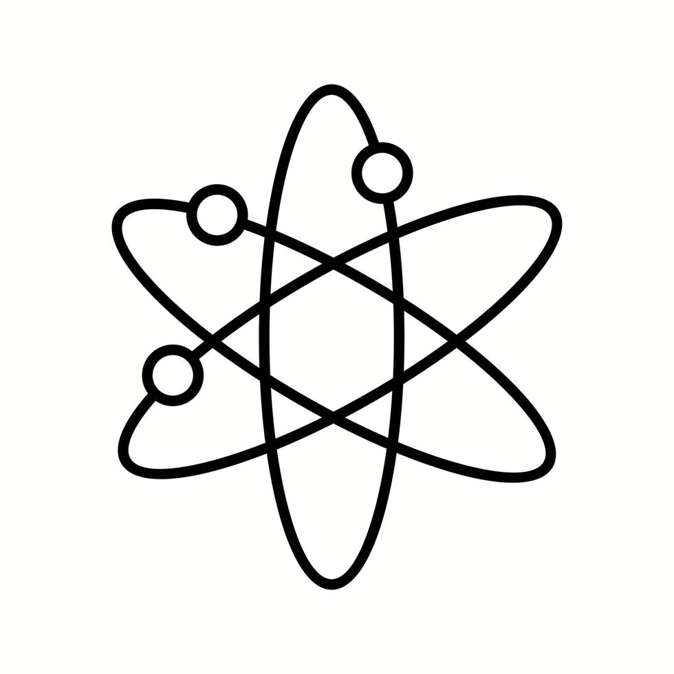 Unique Atomic Structure Vector Line Icon