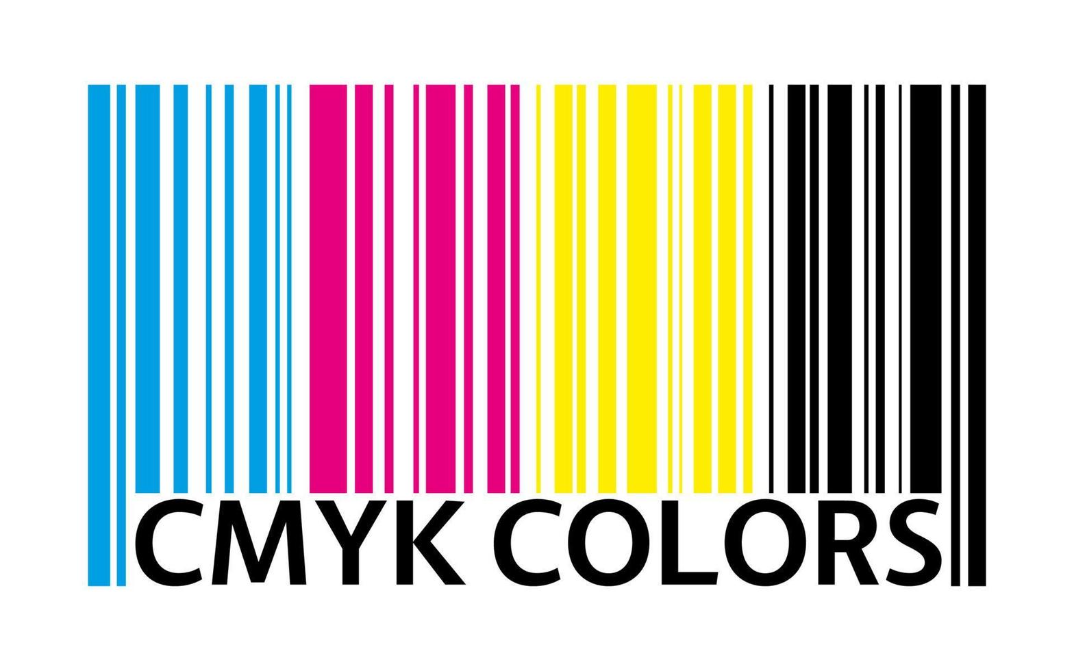 código de barras vectorial en colores cmyk. símbolo de negocio de diseño de impresión. signo corporativo simple aislado sobre fondo blanco vector