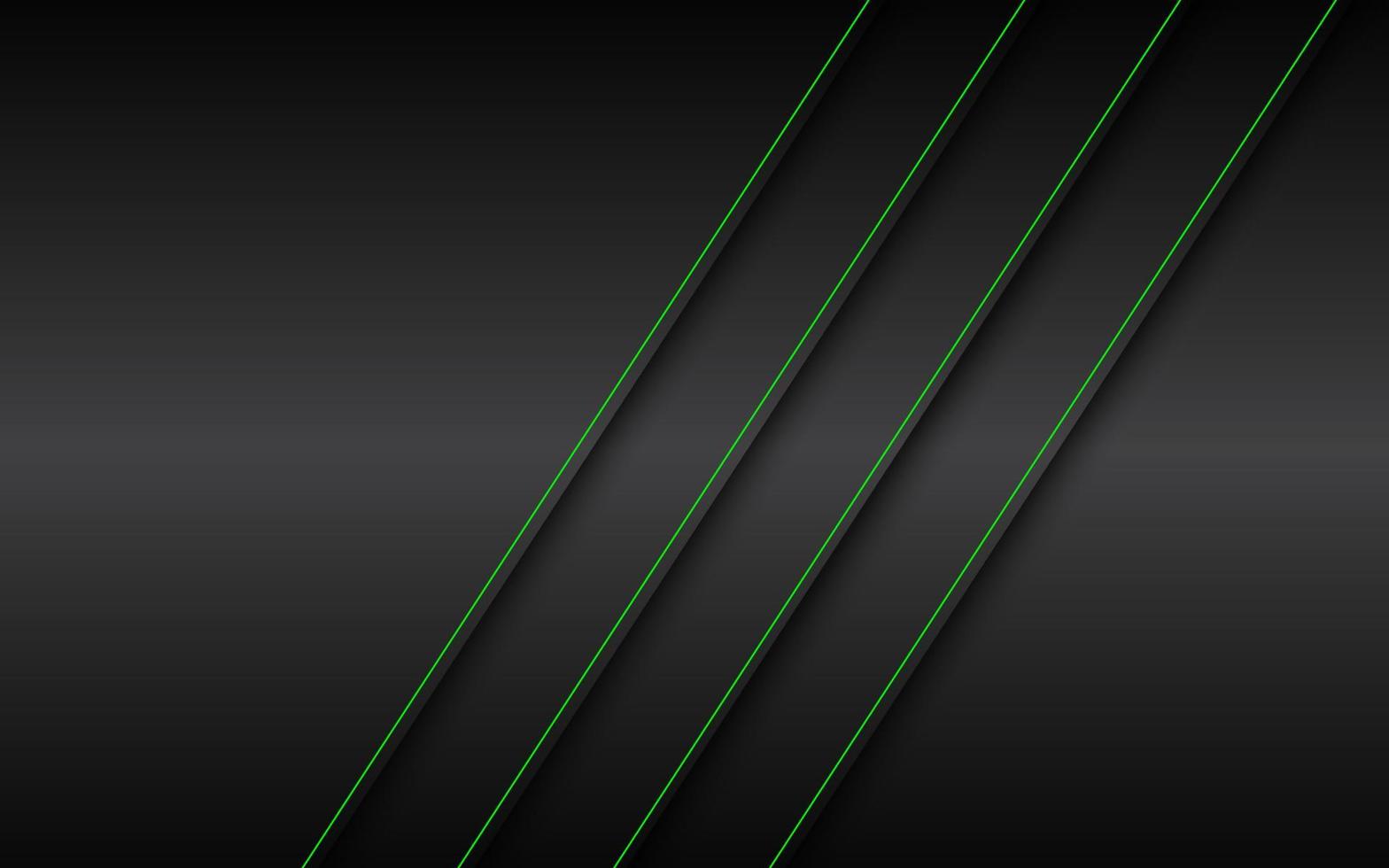 Black metal abstract background with green lines. Vector corporate design concept