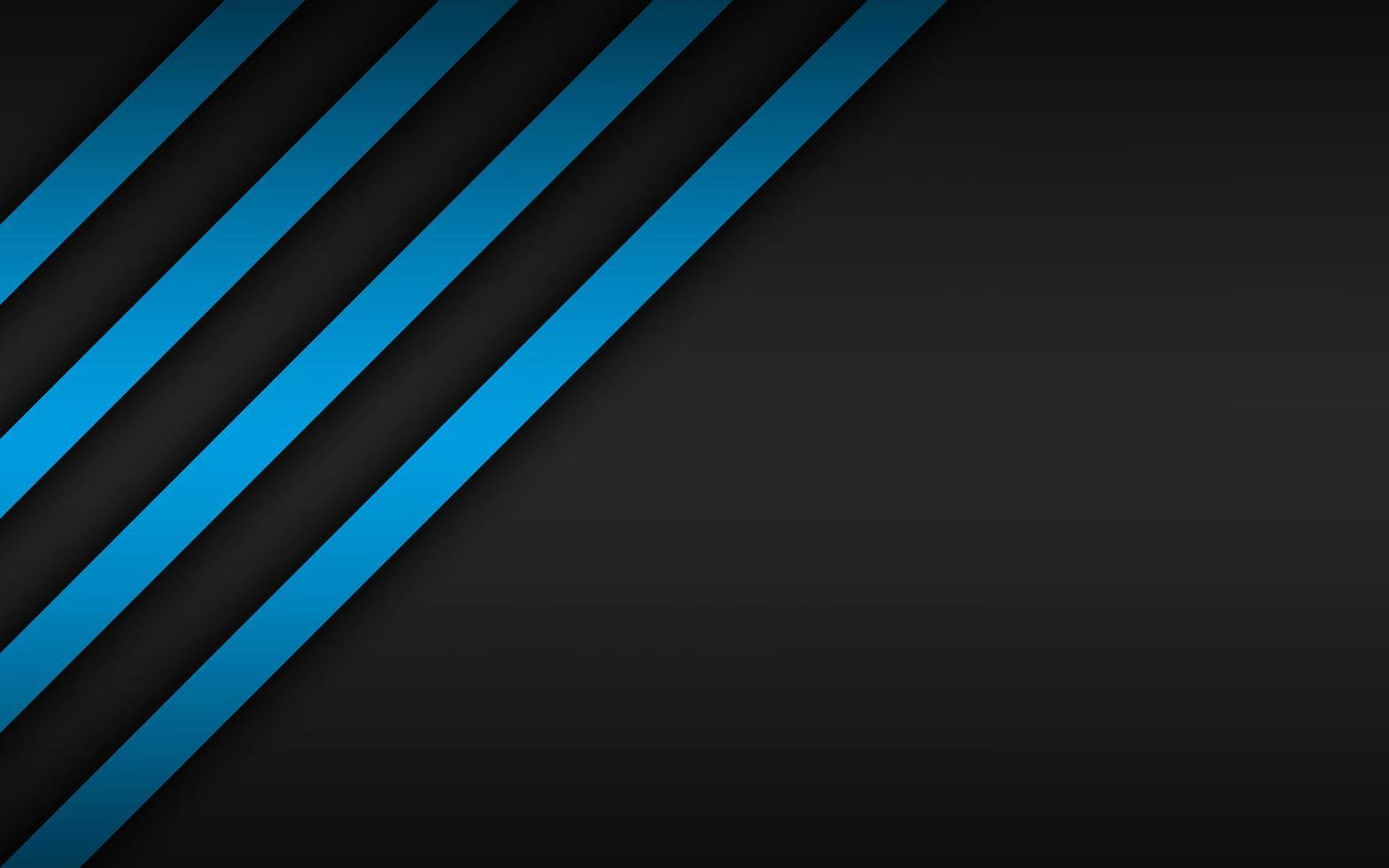 Black corporate abstract background with oblique blue stripes. Technology design. Vector illustration