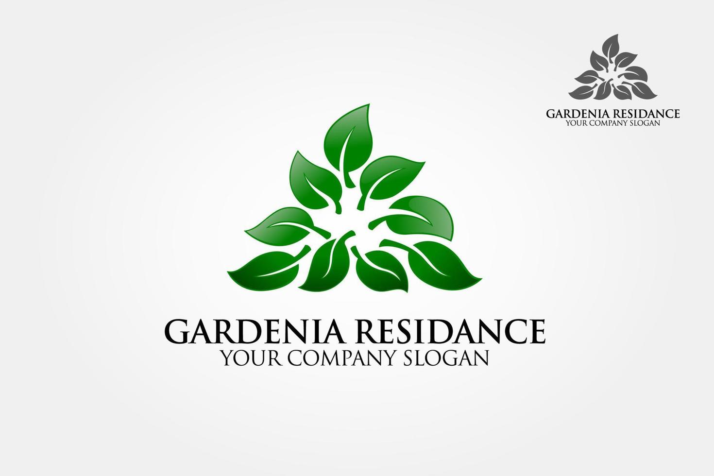 La plantilla de logotipo de residencia de gardenia es una excelente plantilla de logotipo muy adecuada para empresas de logotipos inmobiliarios, residencias, casas, edificios, seguros, interiores y propiedades. vector