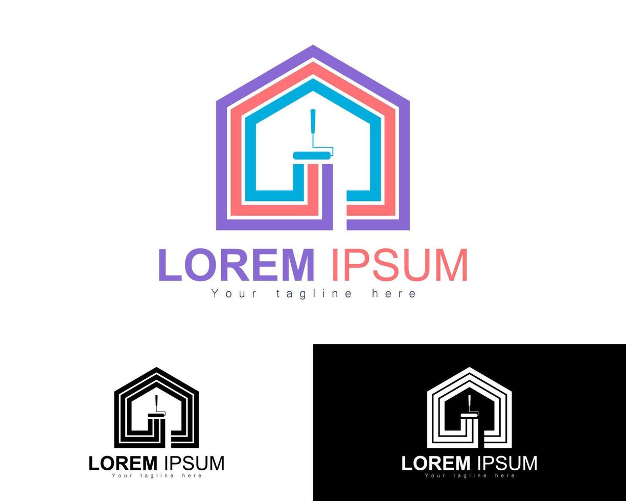 Home paint logo design vector