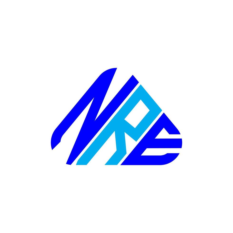 NRE letter logo creative design with vector graphic, NRE simple and modern logo.