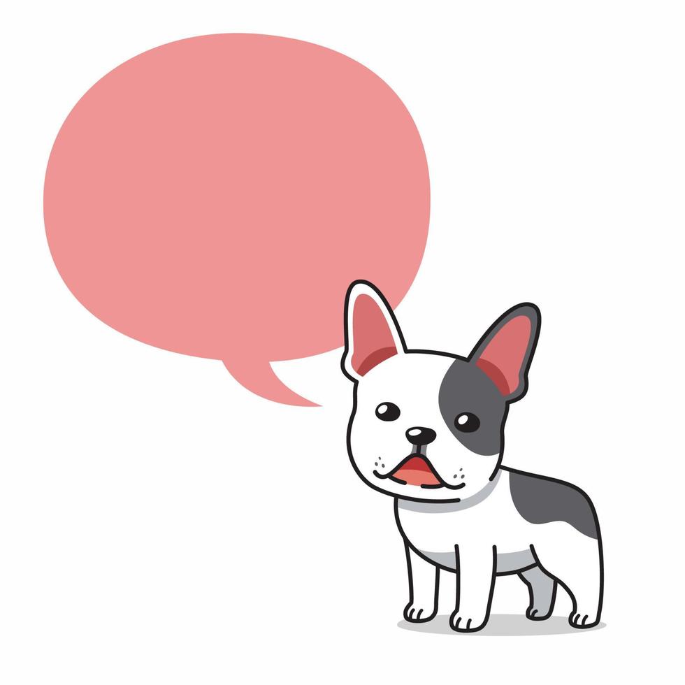 Cartoon character happy french bulldog with speech bubble vector