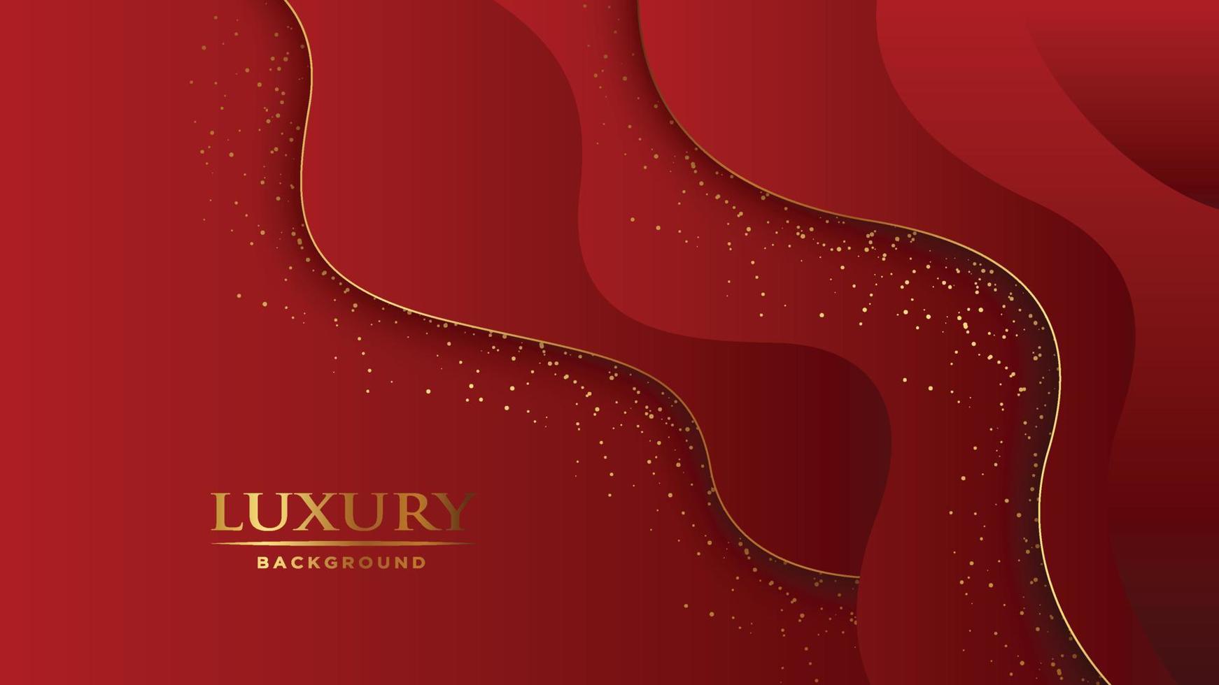 Abstract red luxury background with golden line. Luxury red background vector. vector