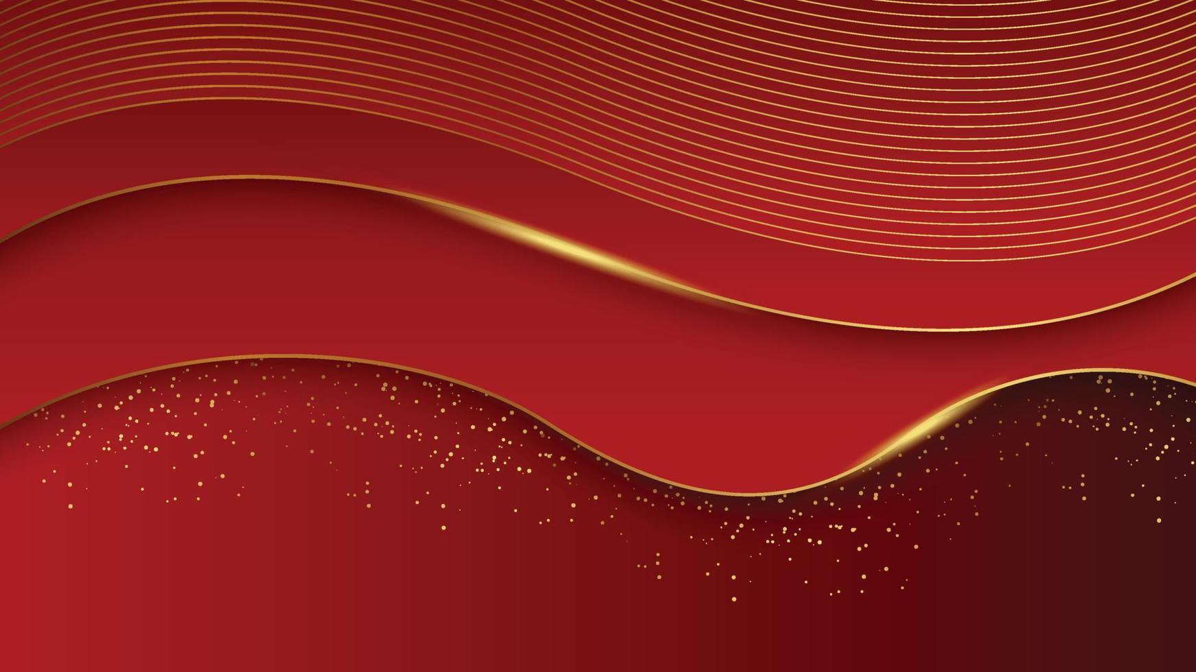 Abstract red luxury background with golden line. Luxury red background vector. vector