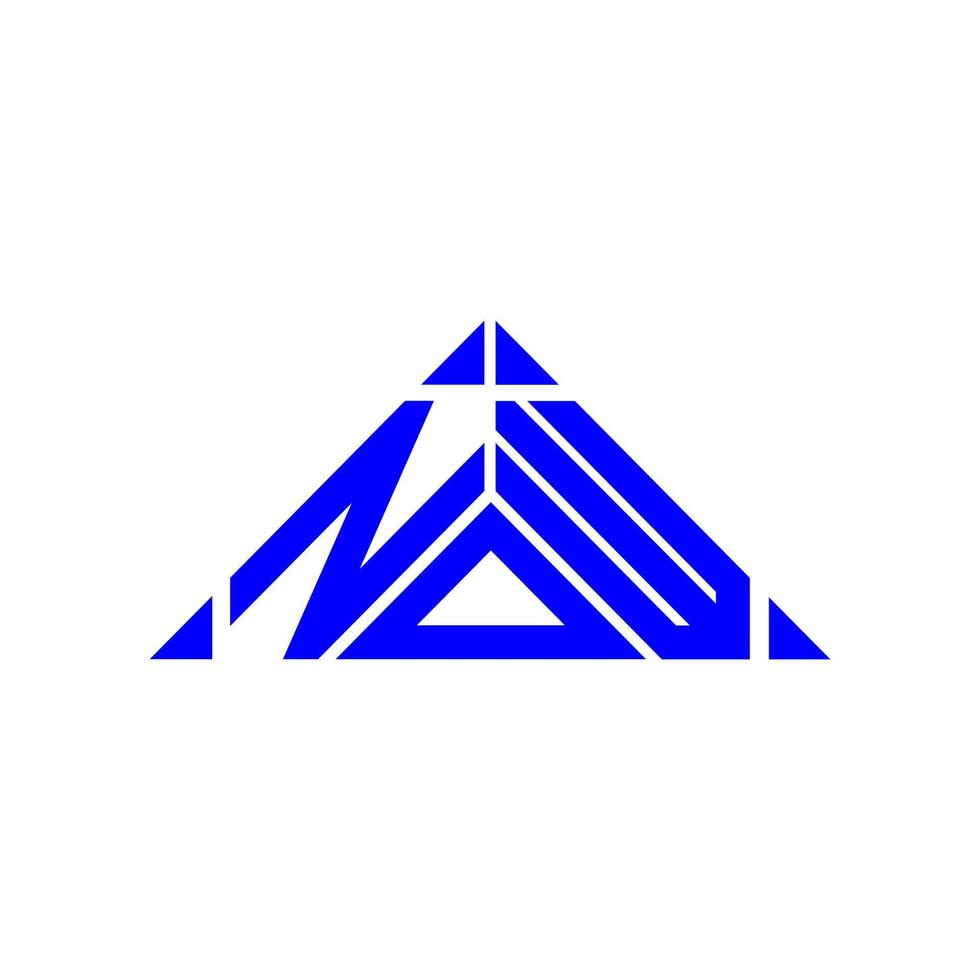 diseño creativo del logotipo de la letra nou con gráfico vectorial, logotipo sencillo y moderno nou. vector
