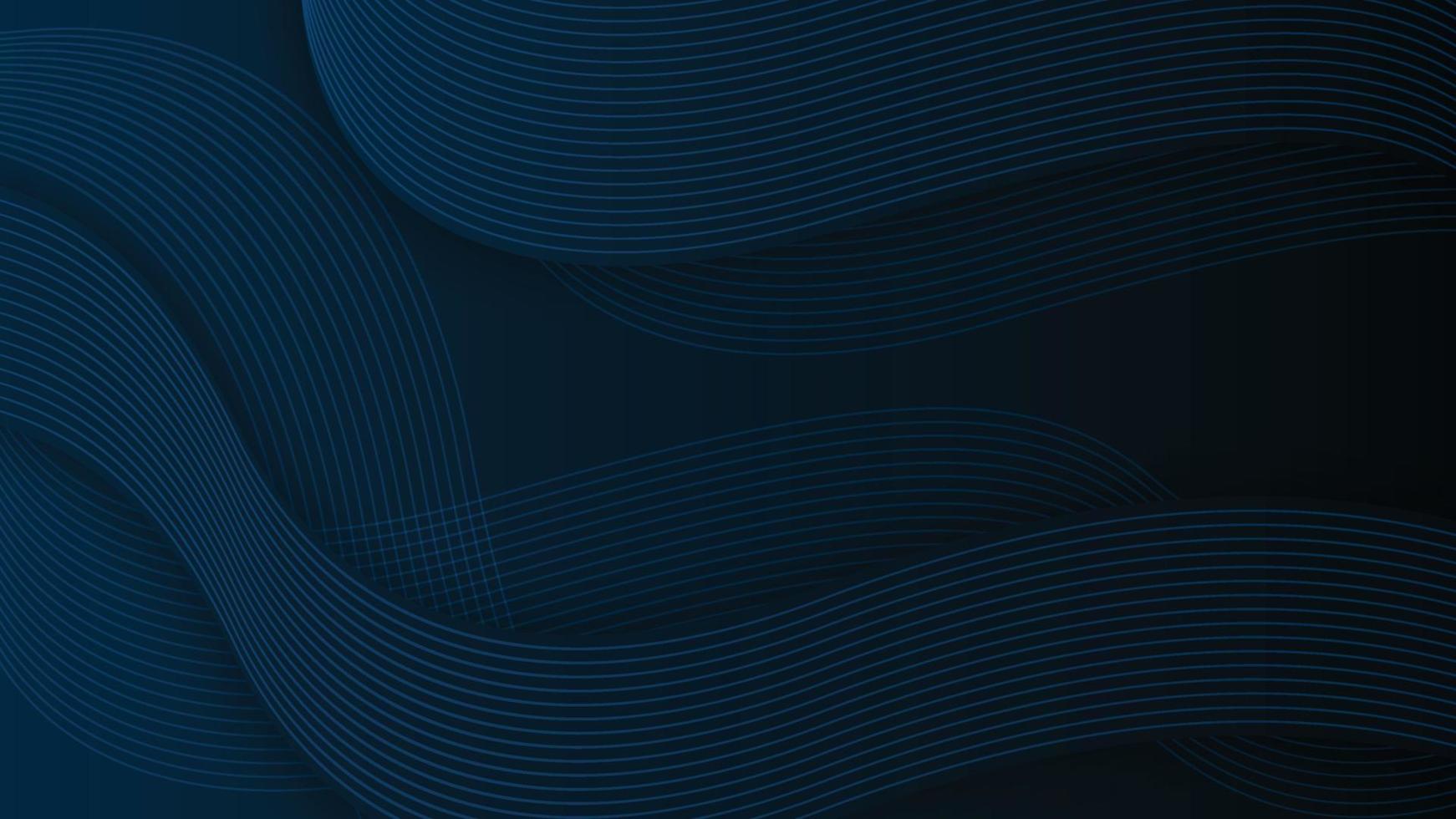 Dark blue background. Fluid shapes composition. 3D modern wave curve abstract presentation background. vector