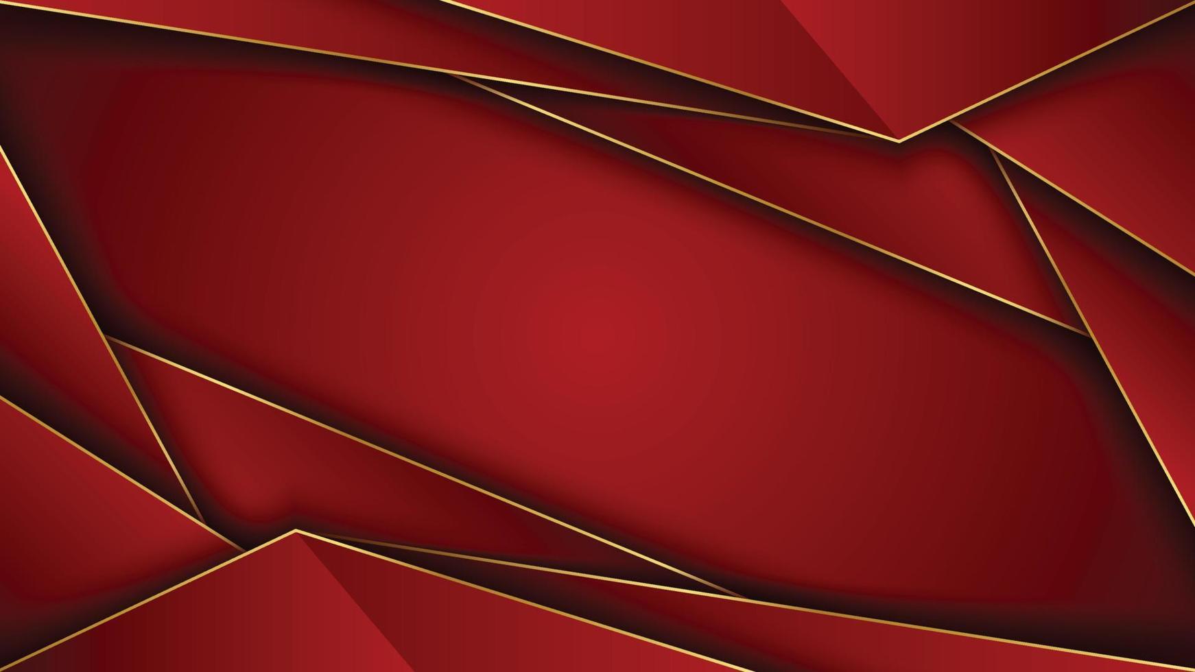 Luxury and elegant golden line with dark red template background. vector