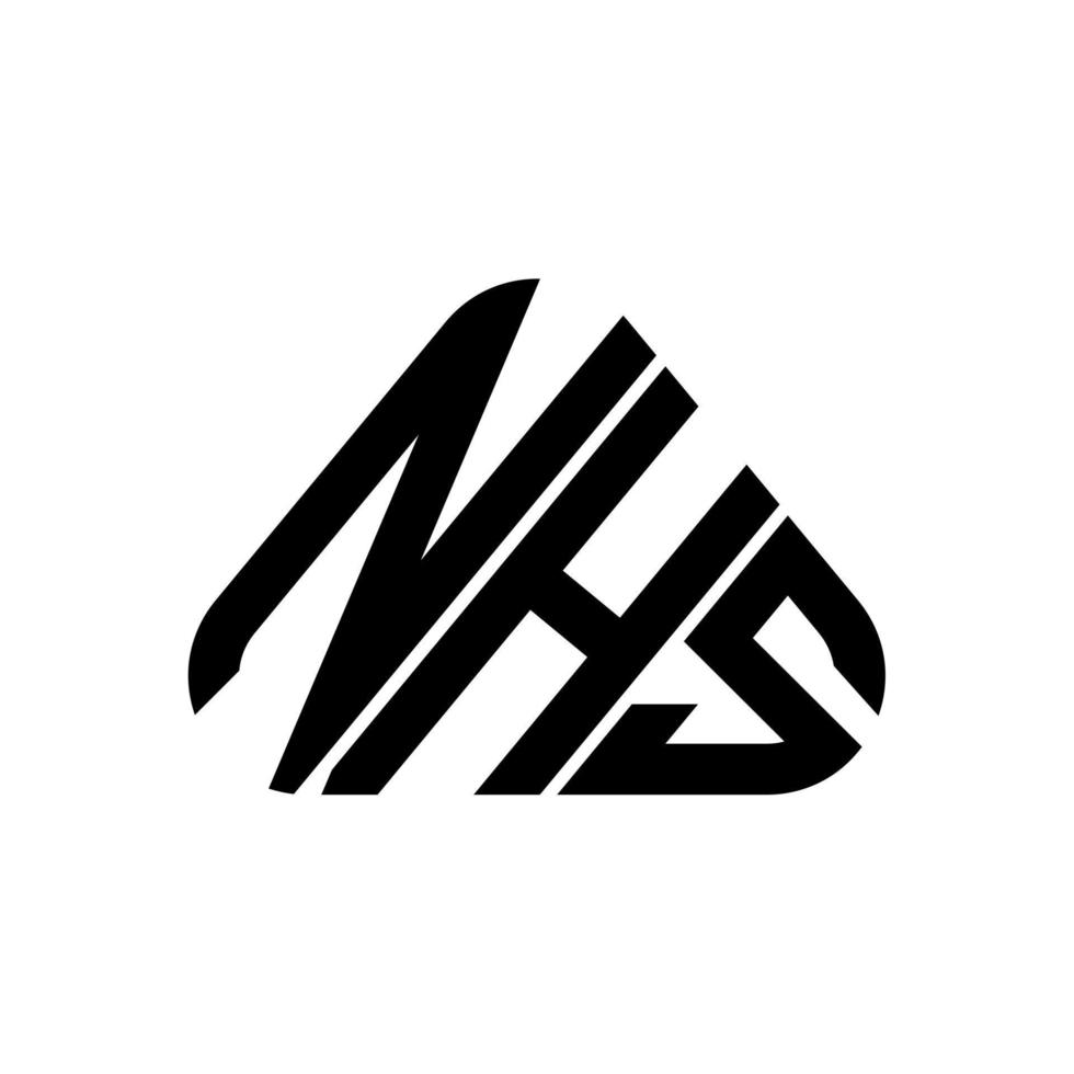NHS letter logo creative design with vector graphic, NHS simple and modern logo.