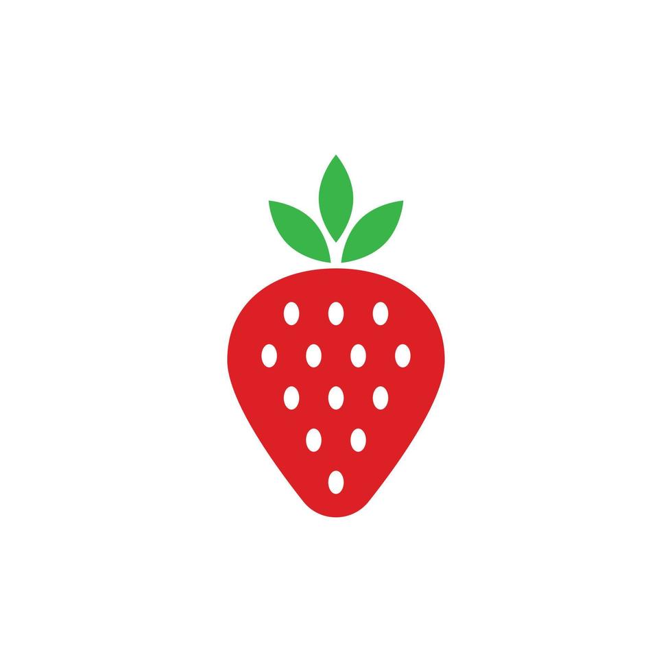 eps10 vector rojo y verde jardín fresa fruta icono de arte sólido aislado sobre fondo blanco. símbolo de fresas en un estilo moderno simple y moderno para el diseño de su sitio web, logotipo y aplicación móvil