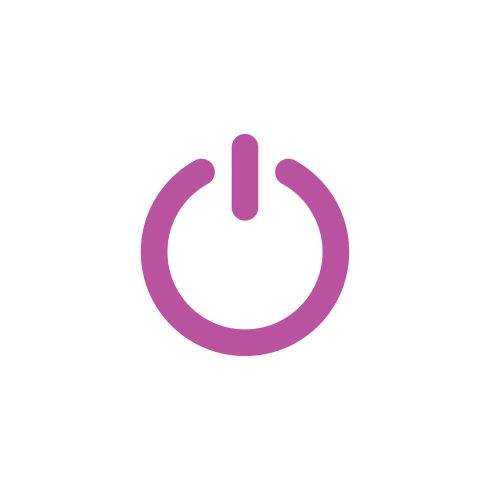 eps10 vector rosa botón de encendido o apagado icono de arte abstracto aislado sobre fondo blanco. encienda o apague el símbolo en un estilo moderno y plano simple para el diseño de su sitio web, logotipo y aplicación móvil