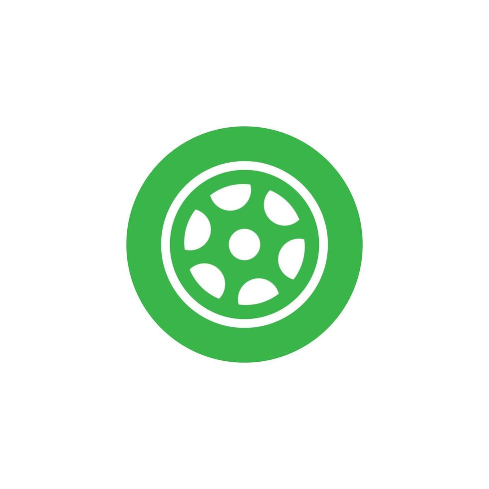 eps10 vector verde neumático de coche abstracto icono de arte sólido aislado sobre fondo blanco. símbolo de rueda de camión en un estilo moderno y sencillo para el diseño de su sitio web, logotipo y aplicación móvil