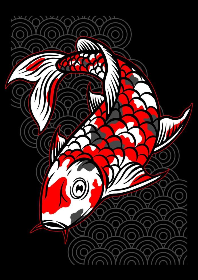 japanese koi pattern illustration vector