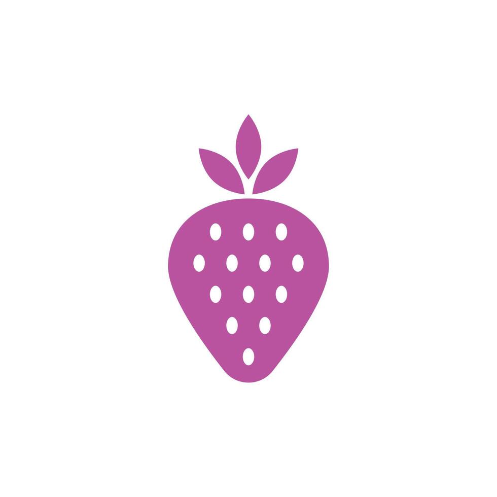 eps10 pink vector Garden strawberry fruit solid art icon isolated on white background. strawberries symbol in a simple flat trendy modern style for your website design, logo, and mobile app