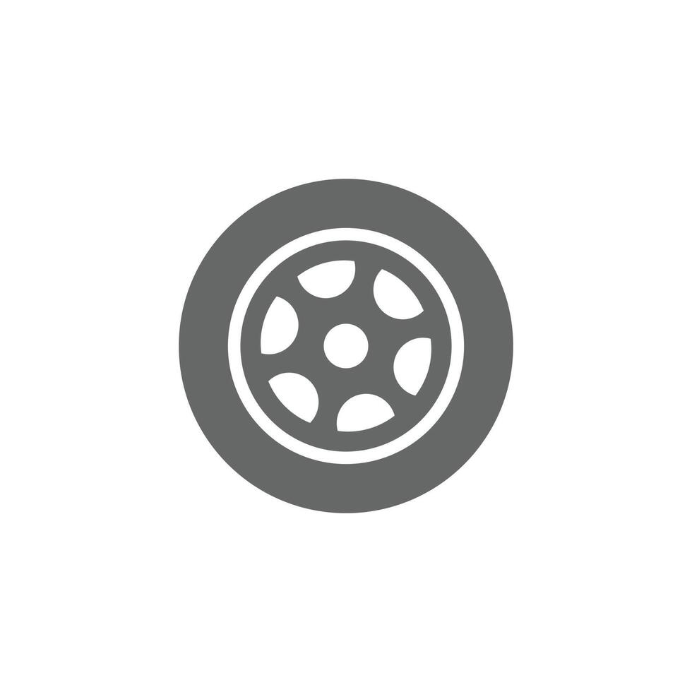 eps10 grey vector car tire abstract solid art icon isolated on white background.  truck wheel symbol in a simple flat trendy modern style for your website design, logo, and mobile application