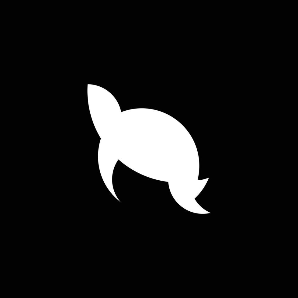 eps10 logotipo de arte abstracto de tortuga vectorial blanca o icono aislado en fondo negro. símbolo de mar de tortuga en un estilo moderno y plano simple para el diseño de su sitio web, logotipo y aplicación móvil vector