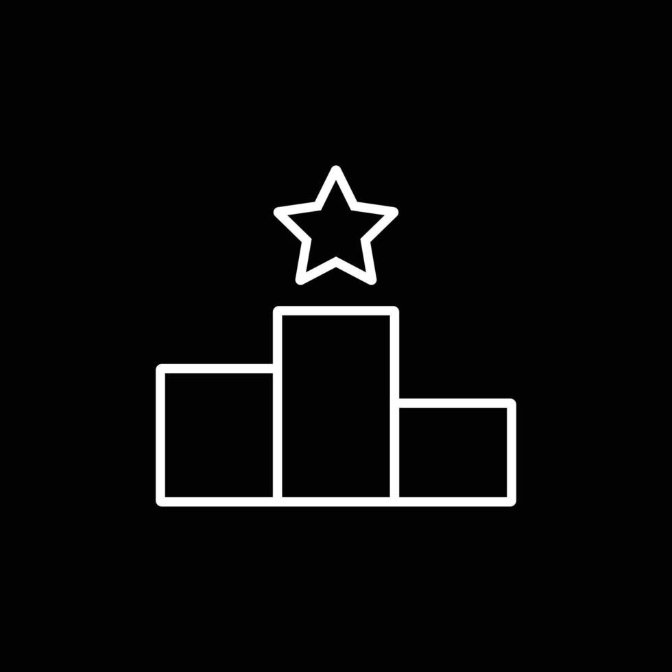 eps10 white vector Winner and achievement line icon isolated on black background. Champion or podium outline symbol in a simple flat trendy modern style for your website design, logo, and mobile app