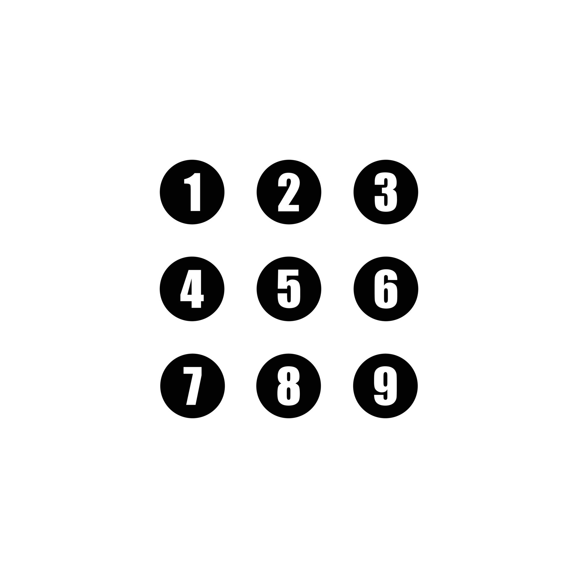 eps10-vector-negro-conjunto-de-n-meros-redondos-1-9-icono-aislado-sobre
