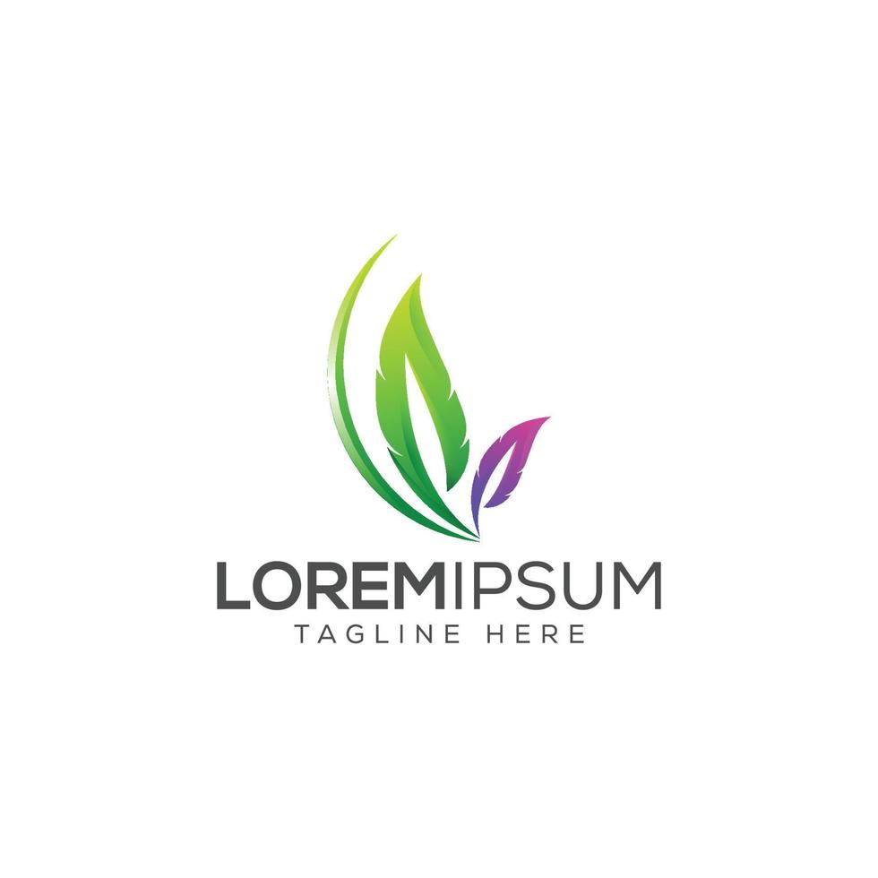modern leaf logo design template vector