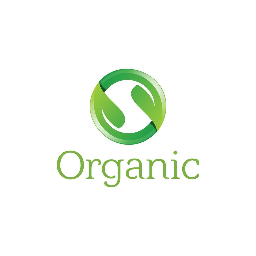 Organic s leaf logo design template vector