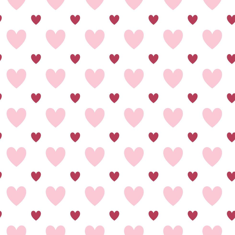 Seamless pattern with pink and magenta hearts. Design for Valentines Day, wedding and mothers day celebration. Perfect for greeting cards, home decor, textile, wrapping paper, scrapbooking. vector