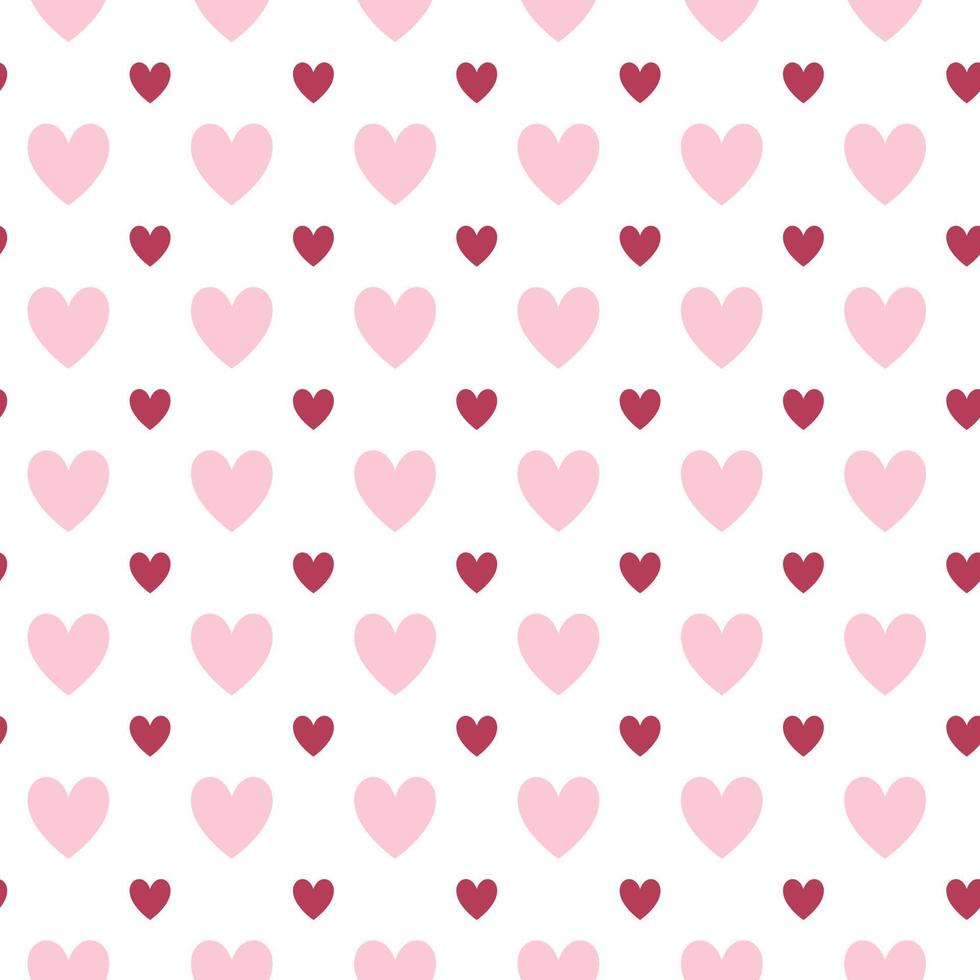 Seamless pattern with pink and magenta hearts. Design for Valentines Day, wedding and mothers day celebration. Perfect for greeting cards, home decor, textile, wrapping paper, scrapbooking. vector