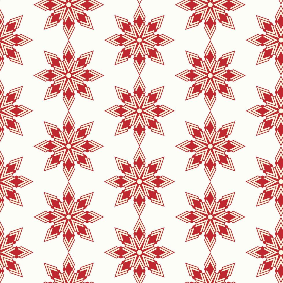 patrón de copo de nieve de poinsettia geométrico transparente sobre fondo aislado. formas retro, perfectas para papel tapiz, papel de envolver, saludos navideños, álbumes de recortes, invierno, navidad y diseño de año nuevo. vector