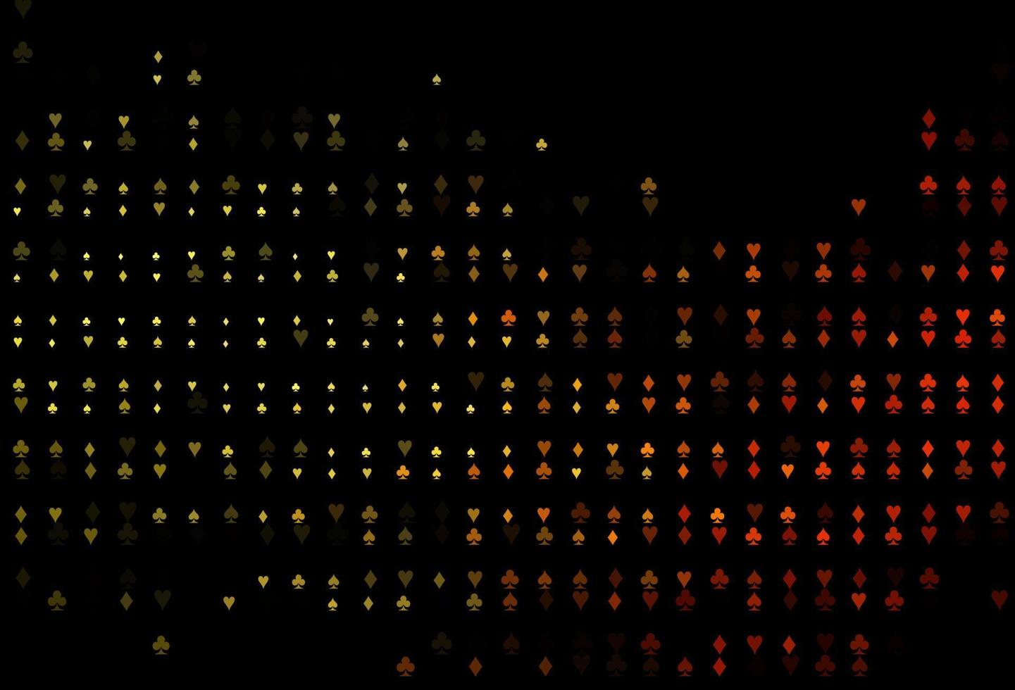 Dark Orange vector template with poker symbols.