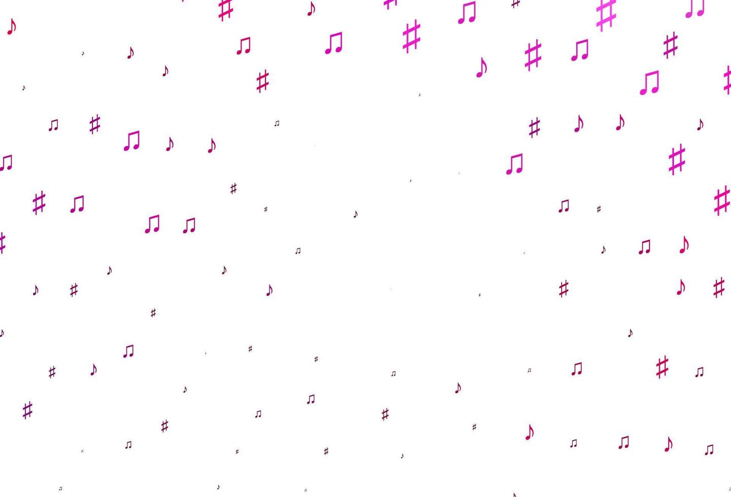 Light Pink vector background with music symbols.