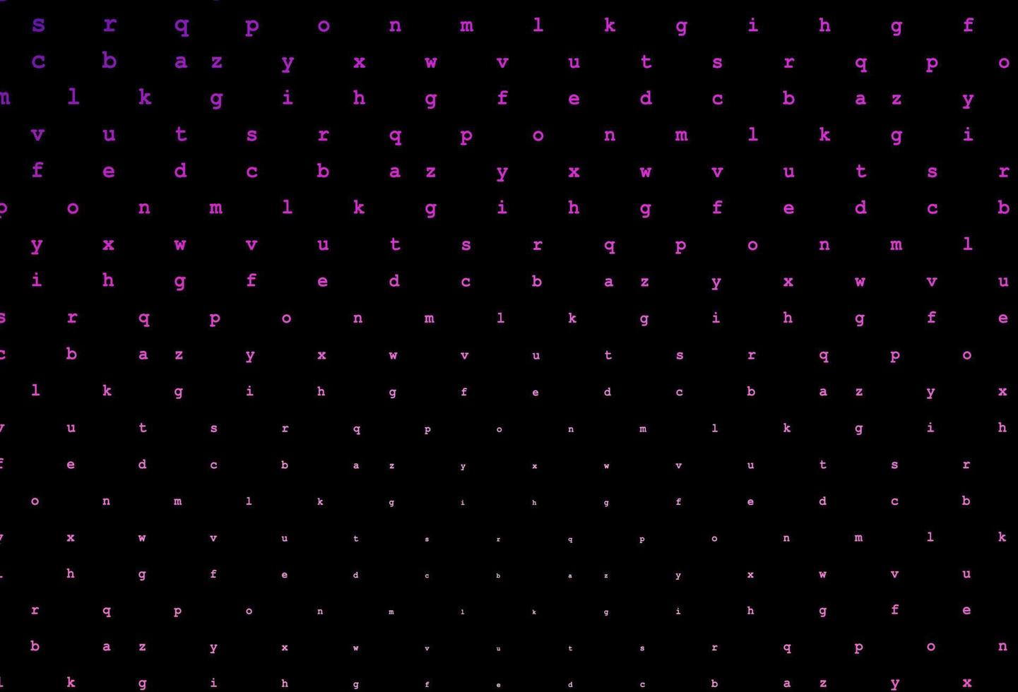 Dark pink vector pattern with ABC symbols.