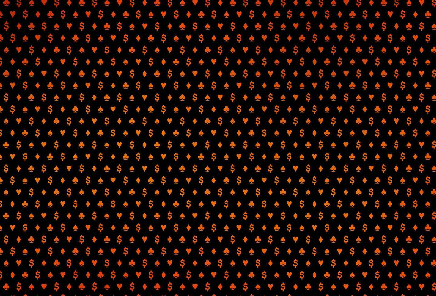 Dark orange vector pattern with symbol of cards.