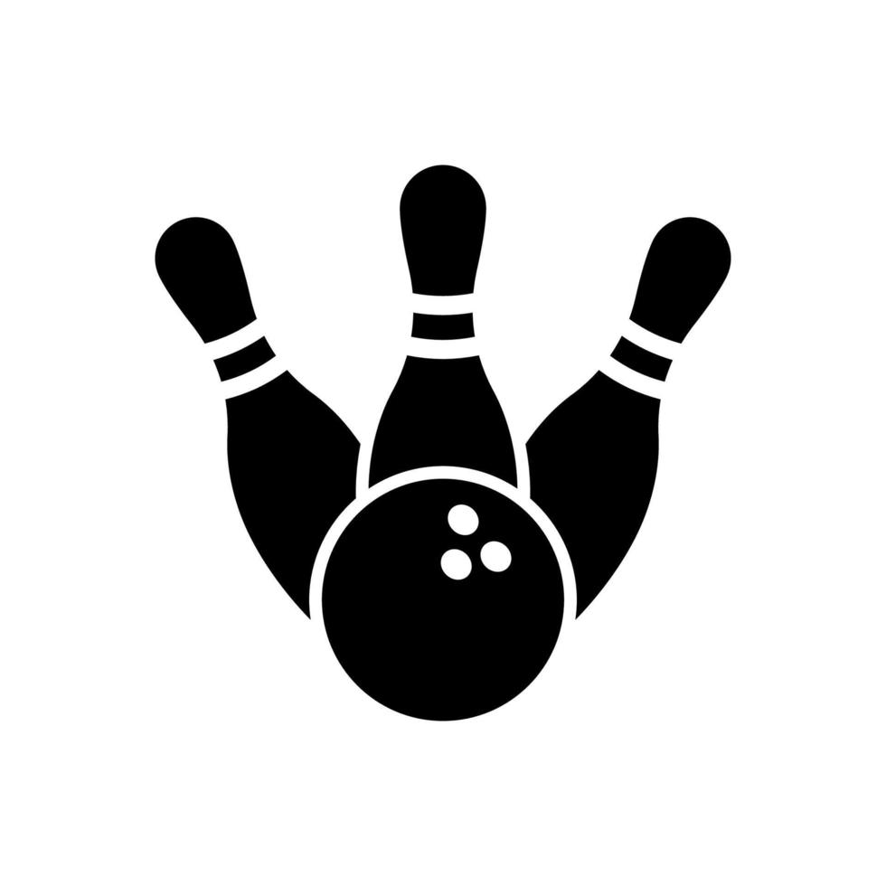 Bowling game. Bowling ball and pin icon. Vector icon.