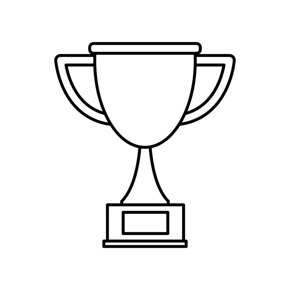 Trophy vector line art isolated on white background
