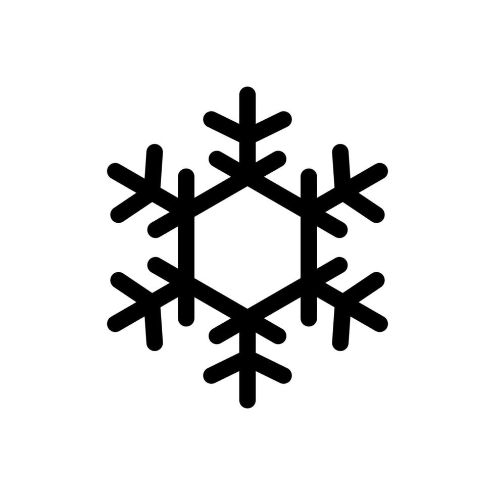 vector icono de copo de nieve aislado sobre fondo blanco