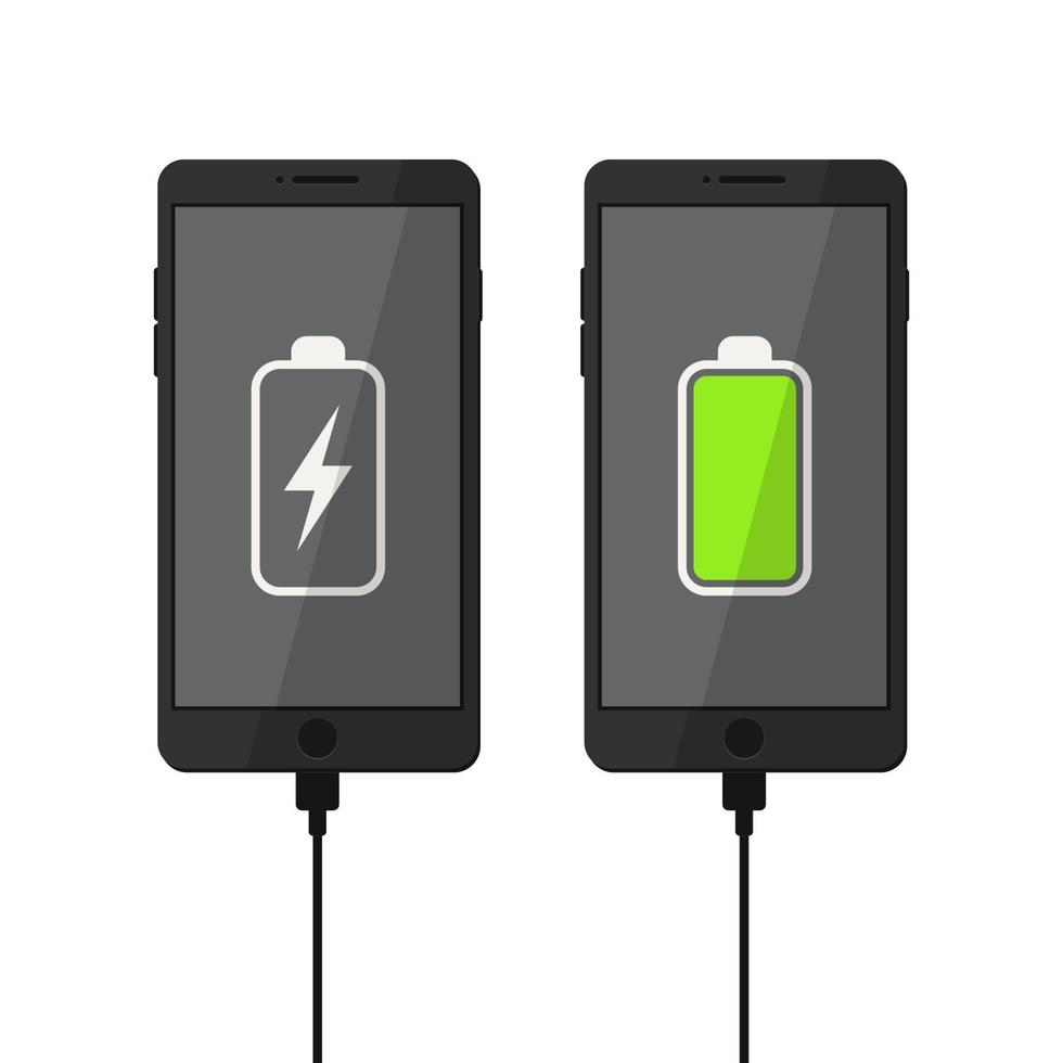 Illustration charging smartphone vector image