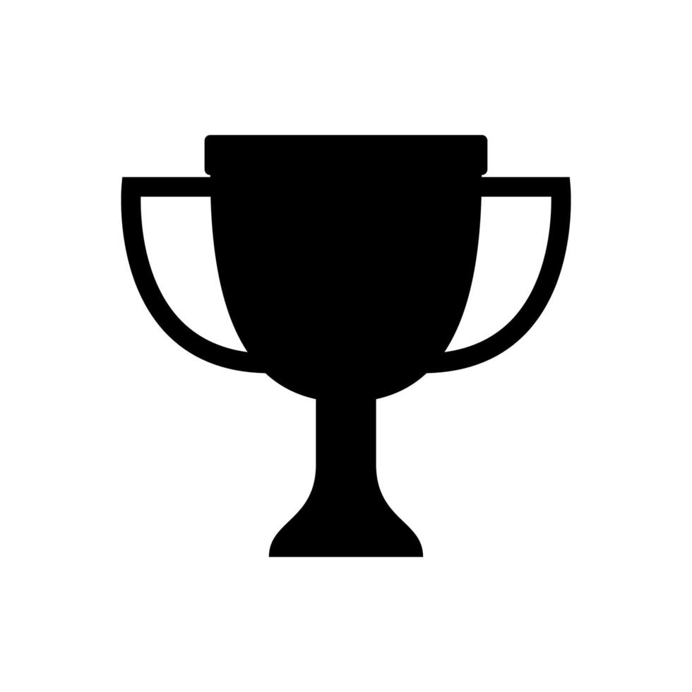 Trophy vector silhouette isolated on white background