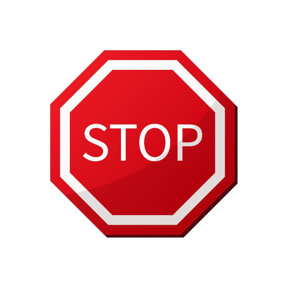 vector de señal de stop aislado sobre fondo blanco