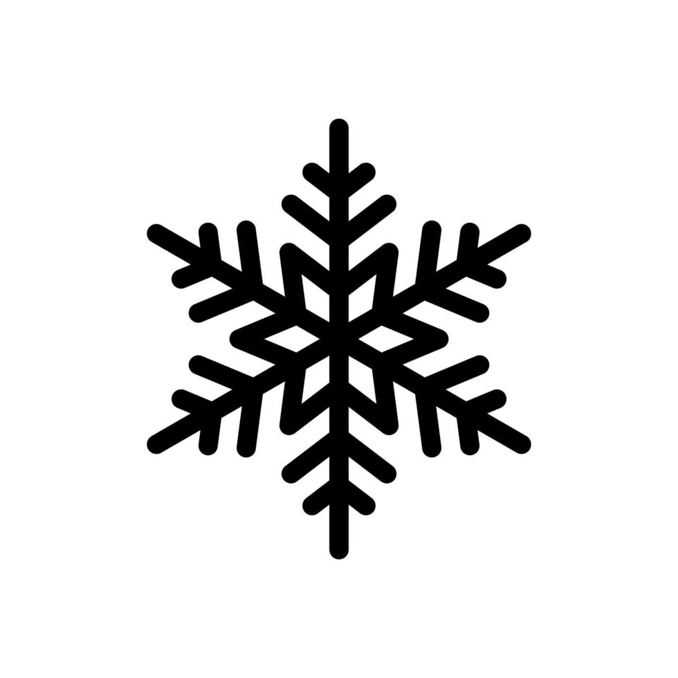 vector icono de copo de nieve aislado sobre fondo blanco